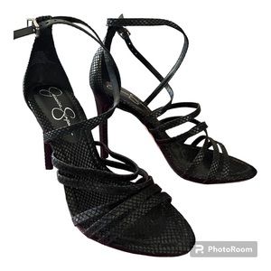 👠 Jessica Simpson Strappy Heels - Snake Skin Textured 🐍